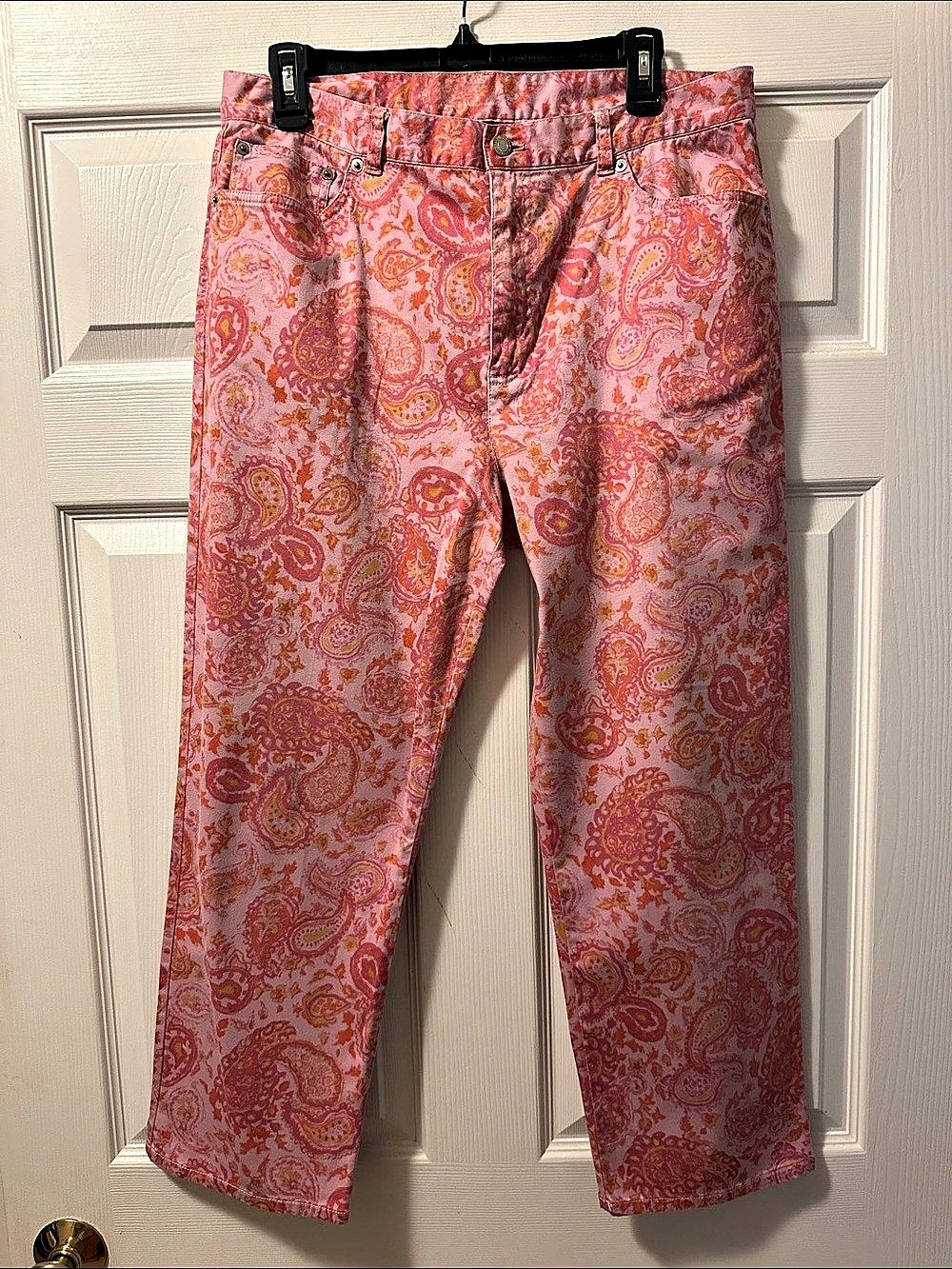 Women’s Lauren Ralph Lauren Pink Paisley Crop/Capri Pants - Size 14